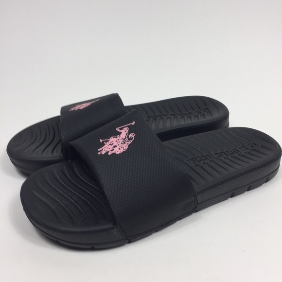 US Polo Association black & pink slides. Size 7 - Picture 2 of 8